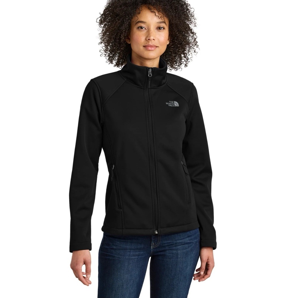 Women's The North Face Windwall Soft Shell Charcoal With Black M Jacket EUC
